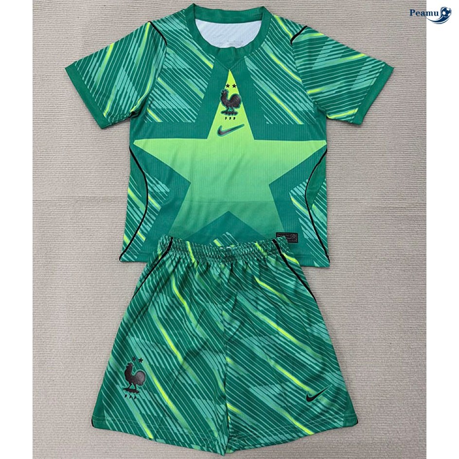Maillot foot France Enfant Gardien de but Vert 2026