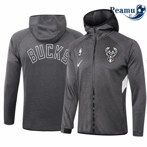 Peamu - Giacca Survetement A Capuche Milwaukee Bucks - Noir