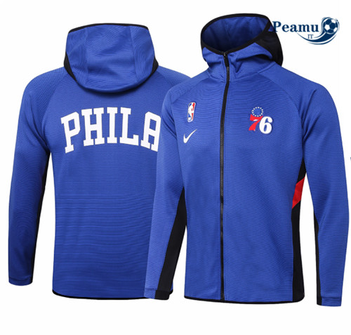 Peamu - Giacca Survetement A Capuche Philadelphia 76ers - Bleu