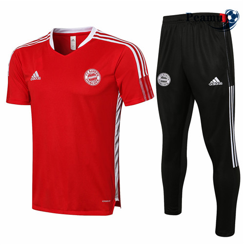 Peamu - Kit Maillot Entrainement foot Bayern Munich + Pantalon Rouge 2021-2022