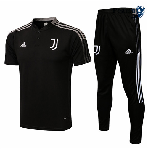Peamu - Kit Maillot Entrainement foot Polo Juventus + Pantalon Noir 2021-2022
