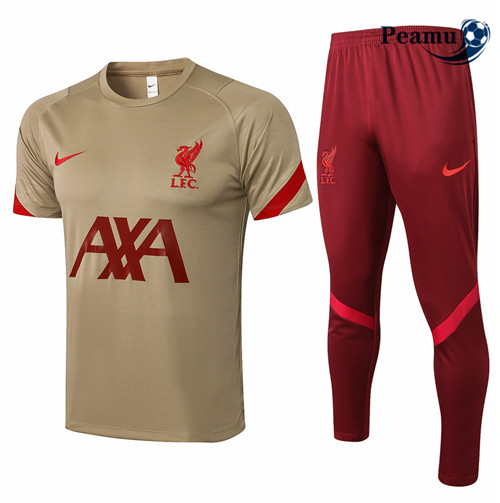 Peamu - Kit Maillot Entrainement foot Liverpool + Pantalon Kaki 2021-2022