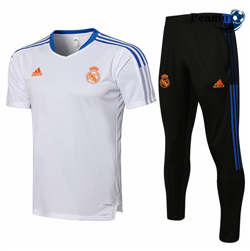 Peamu - Kit Maillot Entrainement foot Real Madrid + Pantalon Blanc 2021-2022