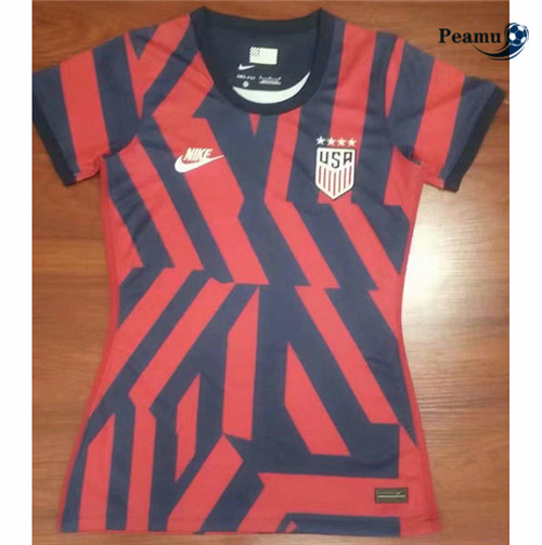 Peamu - Maillot foot États-Unis Femme Rouge 2021-2022