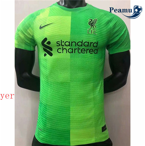 Peamu - Maillot foot Liverpool Player Version Gardien de but vert 2021-2022