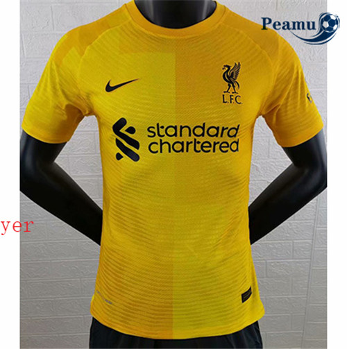 Peamu - Maillot foot Liverpool Player Version Gardien de but Jaune 2021-2022