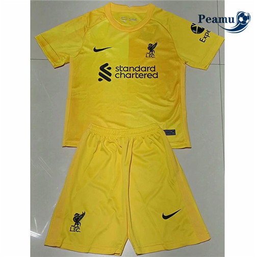 Peamu - Maillot foot Liverpool Enfant Gardien de but Jaune 2021-2022