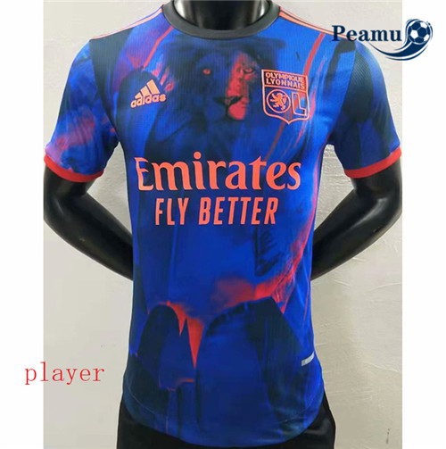 Peamu - Maillot foot Lyon Player Version Bleu 2021-2022