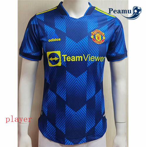 Peamu - Maillot foot Manchester United Player Version Bleu 2020-2021