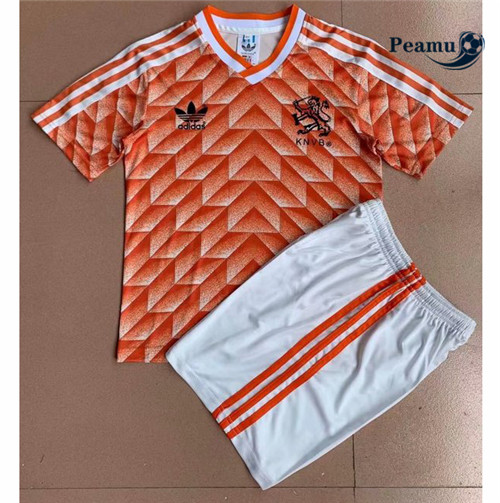 Peamu - Maillot foot Retro Pays-Bas Enfant Domicile 1988