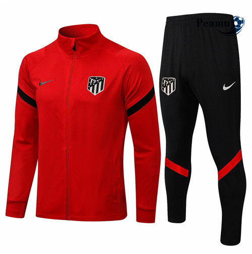 Peamu - Veste Survetement Atletico Madrid Rouge 2021-2022 Col Rond