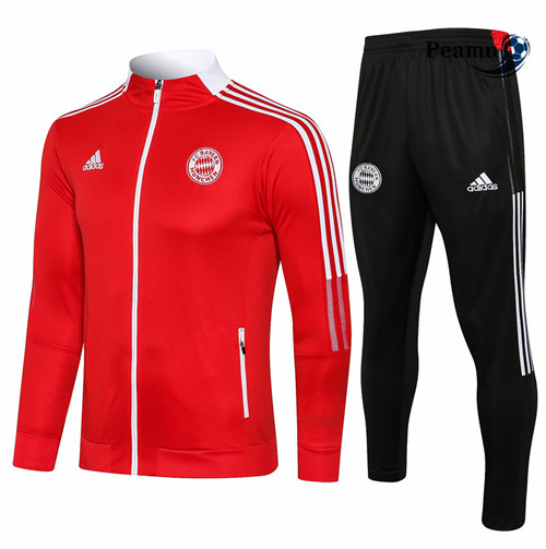 Peamu - Veste Survetement Bayern Munich Rouge 2021-2022 Col Haut