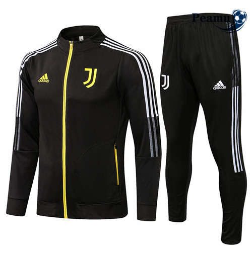 Peamu - Veste Survetement Juventus Noir/Jaune 2021-2022 Col Haut