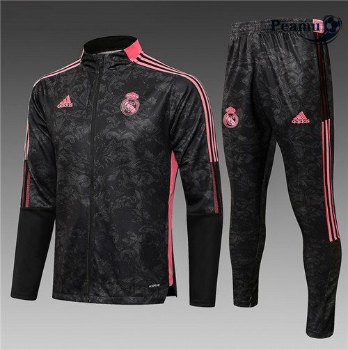 Peamu - Veste Survetement Real Madrid Enfant Noir/Rouge 2021-2022