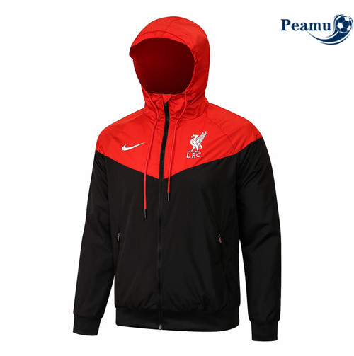 Peamu - Veste foot Veste Coupe vent Liverpool Noir/Rouge 2021-2022