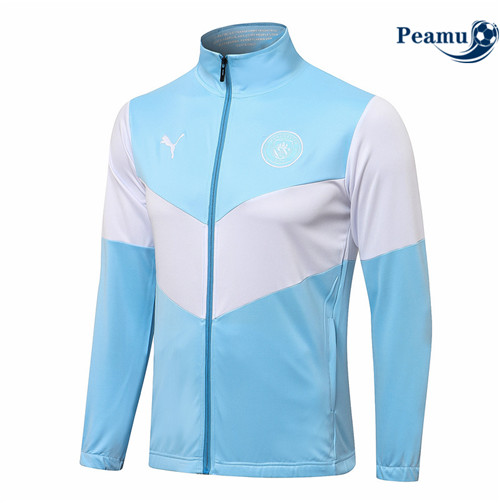 Peamu - Veste foot Manchester City Bleu Clair 2021-2022