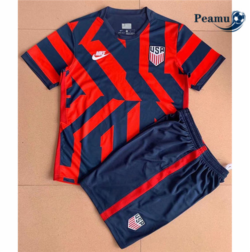 Peamu - Maillot foot États-Unis Enfant Rouge 2021-2022