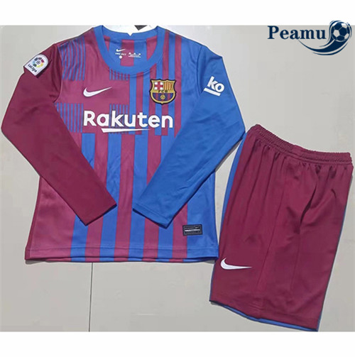 Maillot foot Barcelone Enfant Domicile Manche Longue 2021-2022