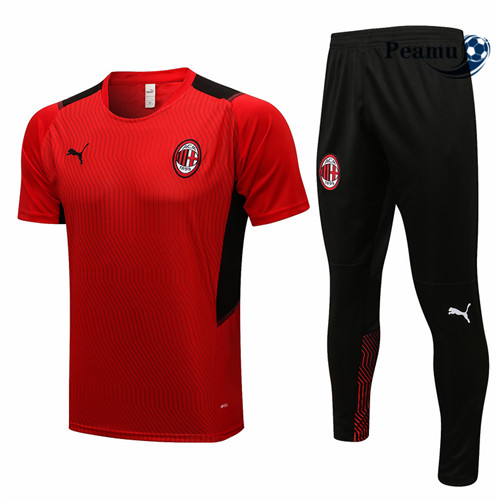 Kit Maillot Entrainement foot AC Milan + Pantalon Rouge 2021-2022