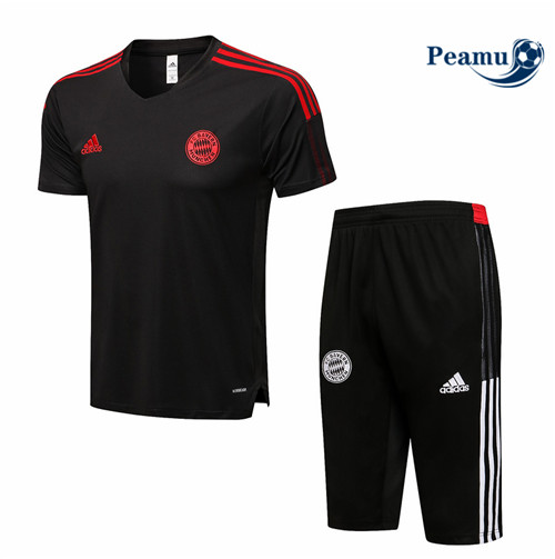 Kit Maillot Entrainement foot Bayern Munich + Pantalon 3/4 Gris foncé 2021-2022