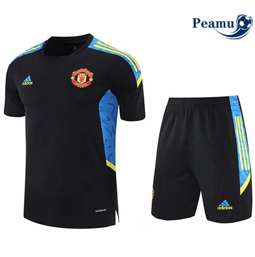 Maillot foot Manchester United training Noir Dark Bleu edge 2021-2022