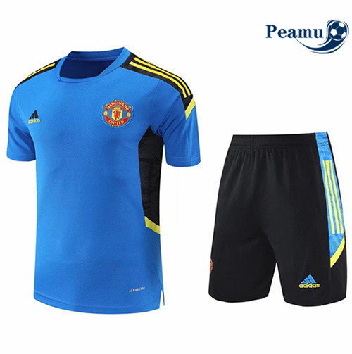 Maillot foot Manchester United training Bleu 2021-2022