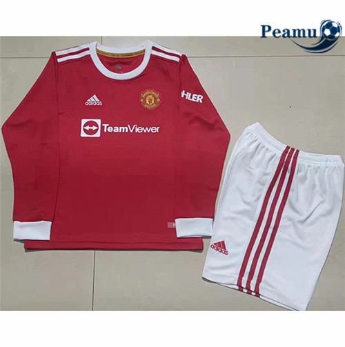 Maillot foot Manchester United Enfant Domicile Manche Longue 2021-2022