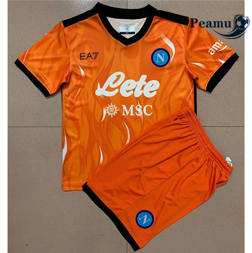 Maillot foot Naples Enfant Gardien de but Orange 2021-2022