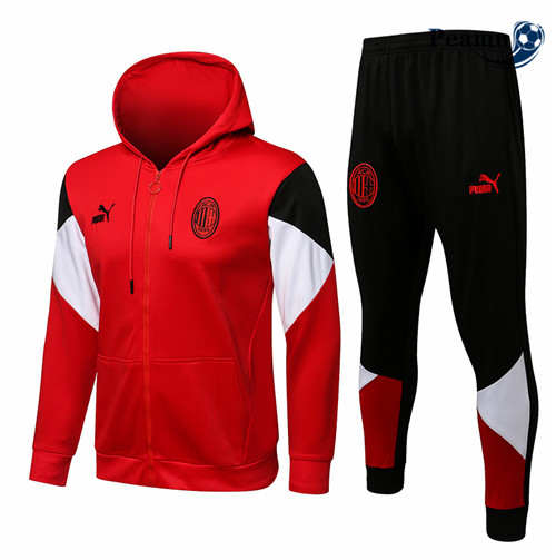 Veste Survetement AC Milan à Capuche Rouge 2021-2022