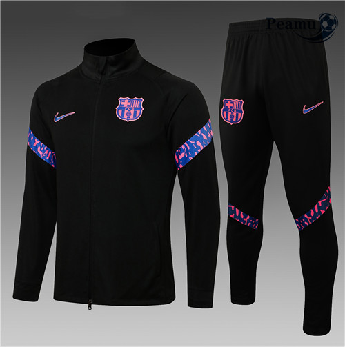 Veste Survetement Barcelone Enfant Noir 2021-2022
