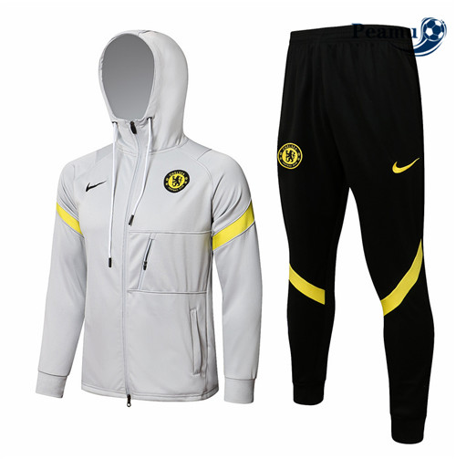Veste Survetement Chelsea à Capuche Gris clair 2021-2022