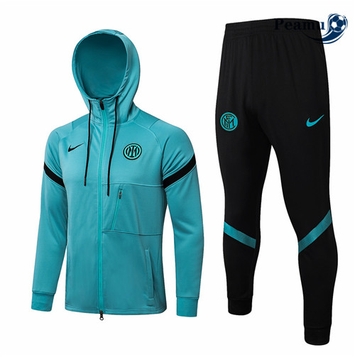 Veste Survetement Inter Milan à Capuche Bleu clair 2021-2022