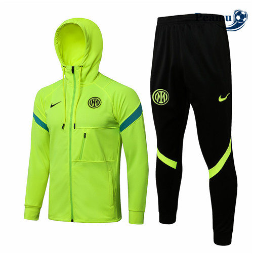 Veste Survetement Inter Milan à Capuche vert clair 2021-2022