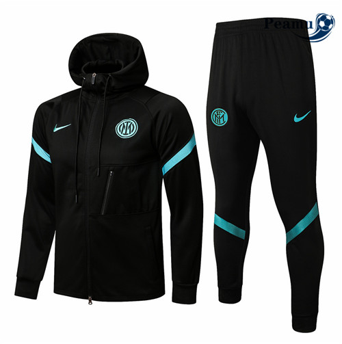 Veste Survetement Inter Milan à Capuche Noir 2021-2022
