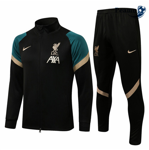Veste Survetement Liverpool Noir/Vert 2021-2022