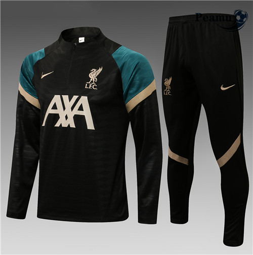 Survetement Liverpool Enfant Noir/Vert 2021-2022