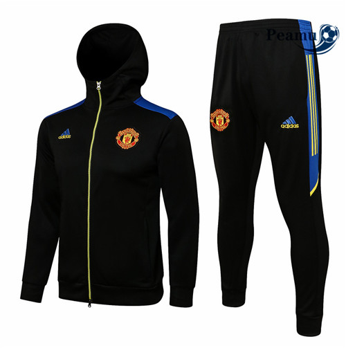 Veste Survetement Manchester United à Capuche champions league Noir 2021-2022