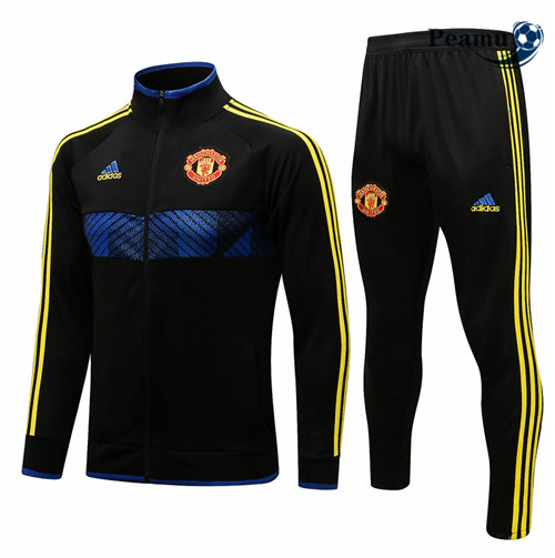 Veste Survetement Manchester United Noir Col Haut 2021-2022