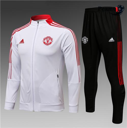 Veste Survetement Manchester United Enfant Blanc 2021-2022