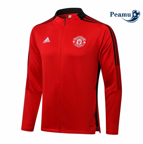 Veste foot Manchester United Rouge/Noir Col Haut 2021-2022