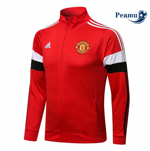 Veste foot Manchester United Rouge/Blanc Col Haut 2021-2022