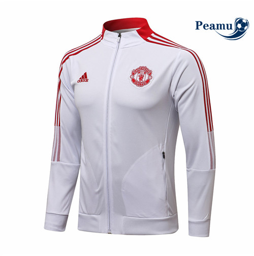Veste foot Manchester United Blanc Col Haut 2021-2022