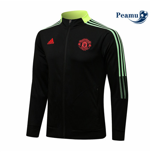 Veste foot Manchester United Noir/Jaune Col Haut 2021-2022