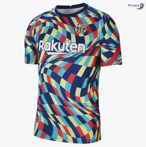 Peamu - Maillot foot Barcelone Pre-Match Bleu/Rouge/Jaune 2021-2022
