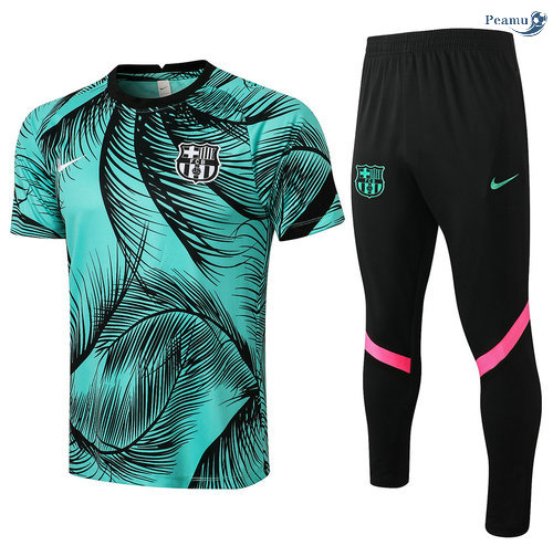 Peamu - Kit Maillot EntrainementBarcelone + Pantalon Vert 2021-2022