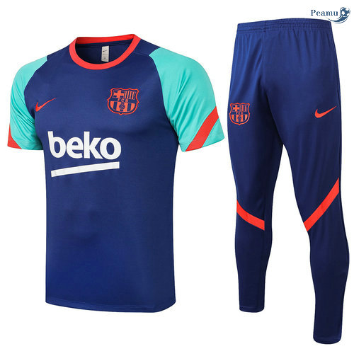 Peamu - Kit Maillot EntrainementBarcelone + Pantalon Bleu/Vert 2021-2022