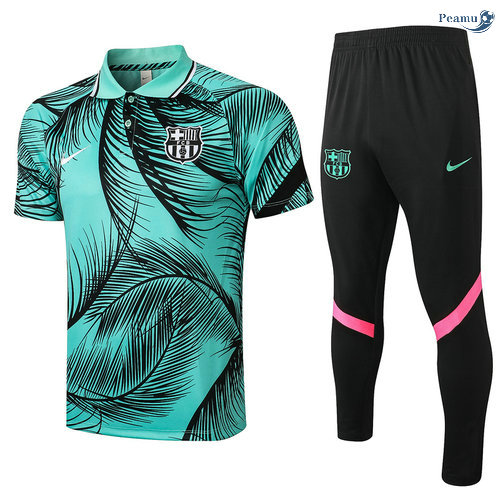 Peamu - Kit Maillot EntrainementPOLO Barcelone + Pantalon Vert 2021-2022