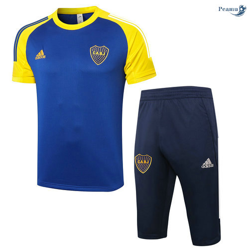 Peamu - Kit Maillot EntrainementBoca Juniors + Pantalon 3/4 Bleu Marine/Jaune 2020-2021