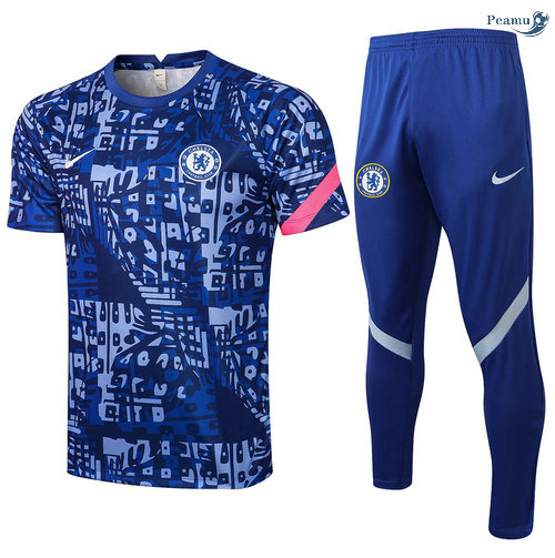 Peamu - Kit Maillot EntrainementChelsea + Pantalon Bleu 2021-2022