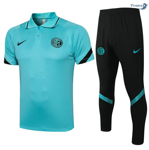 Peamu - Kit Maillot EntrainementPolo Inter Milan + Pantalon Bleu Clair 2021-2022